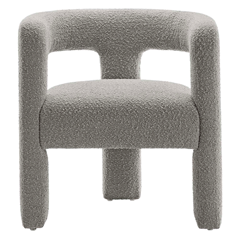 Modway Kayla Upholstered Modern Boucle Fabric Armchair in Light Gray
