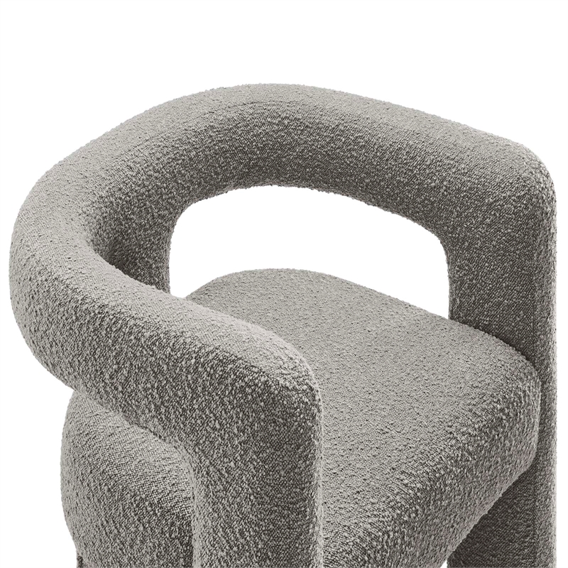 Modway Kayla Upholstered Modern Boucle Fabric Armchair in Light Gray