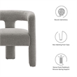 Modway Kayla Upholstered Modern Boucle Fabric Armchair in Light Gray