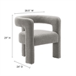 Modway Kayla Upholstered Modern Boucle Fabric Armchair in Light Gray