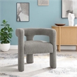 Modway Kayla Upholstered Modern Boucle Fabric Armchair in Light Gray