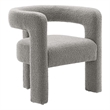 Modway Kayla Upholstered Modern Boucle Fabric Armchair in Light Gray