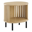 Modway Fortitude Wood Side Table with Open Center Storage in Oak