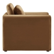Modway Waverly Upholstered Modern Velvet Fabric Armchair in Brown
