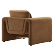 Modway Waverly Upholstered Modern Velvet Fabric Armchair in Brown
