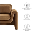 Modway Waverly Upholstered Modern Velvet Fabric Armchair in Brown