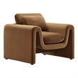 Modway Waverly Upholstered Modern Velvet Fabric Armchair in Brown
