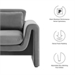 Modway Waverly Upholstered Modern Velvet Fabric Armchair in Gray