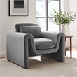 Modway Waverly Upholstered Modern Velvet Fabric Armchair in Gray