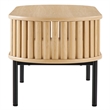Modway Fortitude Oval Wood Coffee Table with Open Storage in Oak