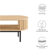 Modway Fortitude Oval Wood Coffee Table with Open Storage in Oak