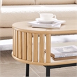 Modway Fortitude Oval Wood Coffee Table with Open Storage in Oak