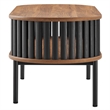 Modway Fortitude Oval Wood Coffee Table with Open Storage in Walnut/Black
