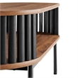 Modway Fortitude Oval Wood Coffee Table with Open Storage in Walnut/Black
