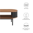 Modway Fortitude Oval Wood Coffee Table with Open Storage in Walnut/Black