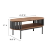 Modway Fortitude Oval Wood Coffee Table with Open Storage in Walnut/Black