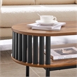Modway Fortitude Oval Wood Coffee Table with Open Storage in Walnut/Black