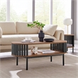 Modway Fortitude Oval Wood Coffee Table with Open Storage in Walnut/Black