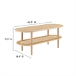 Modway Torus Oval Wood Coffee Table with Lower Rattan Shelf in Oak