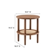 Modway Torus Round Wood Side Table with Lower Rattan Shelf in Walnut