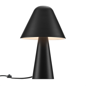 Modway Jovial Metal Mushroom Table Lamp with Swivel Shade in Black