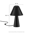 Modway Jovial Metal Mushroom Table Lamp with Swivel Shade in Black