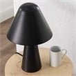 Modway Jovial Metal Mushroom Table Lamp with Swivel Shade in Black