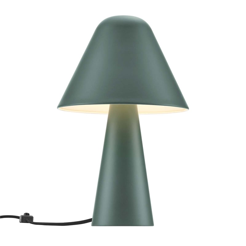 Modway Jovial Metal Mushroom Table Lamp with Swivel Shade in Green