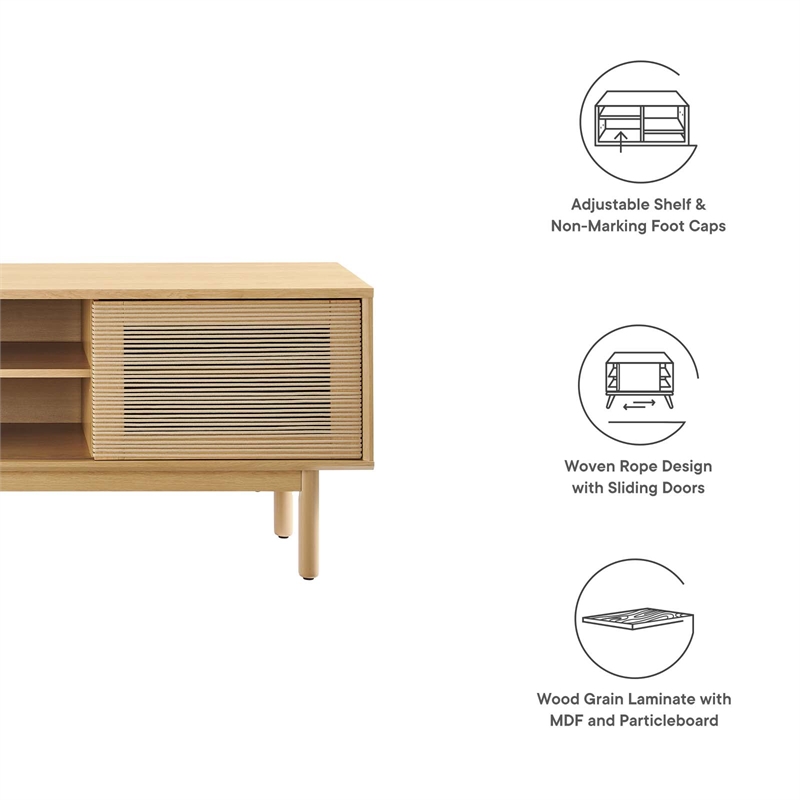 Modway Milo 1-Shelf Wood TV Stand for TVs up to 65