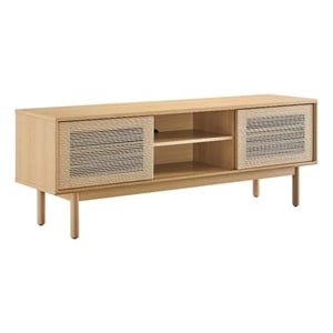 Modway Milo 1-Shelf Wood TV Stand for TVs up to 65&quot in Oak and Tan