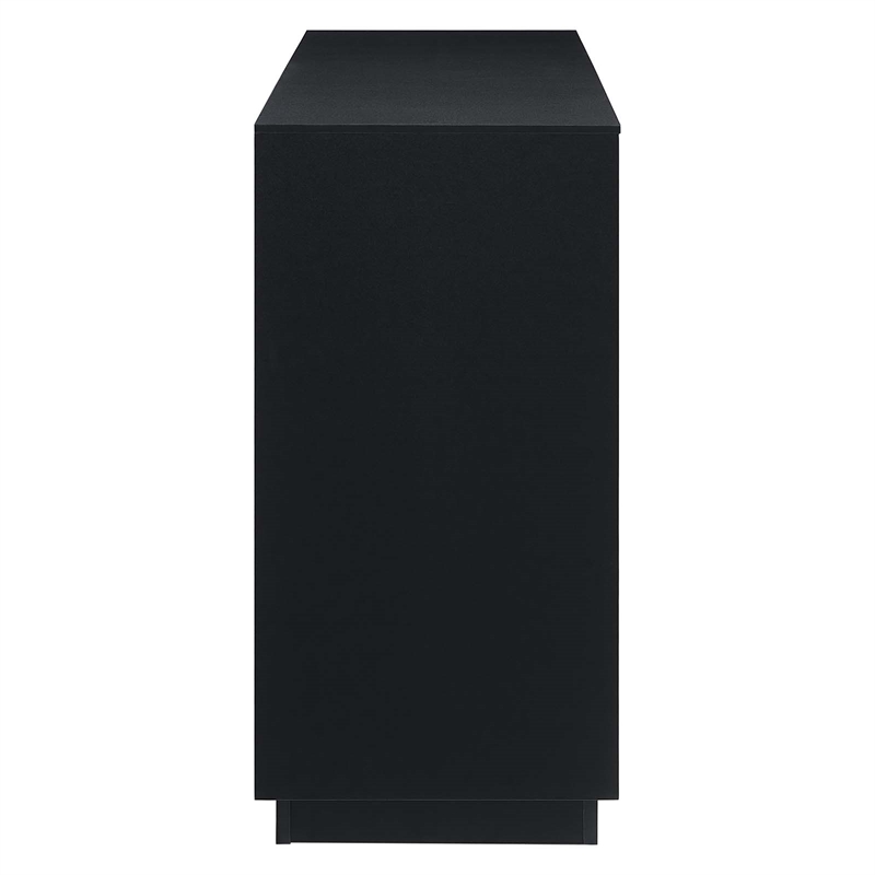 Modway Holden 3-Drawer Wood Sideboard with 3 Hinged Doors in Black/Walnut