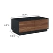 Modway Holden 2-Drawer Wood Coffee Table in Black and Walnut