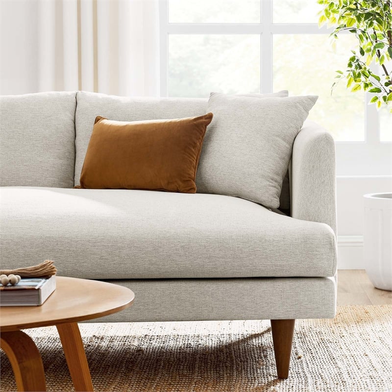 Modway Zoya 2-Piece Fabric Left-Facing Sectional Sofa in Heathered Weave Ivory