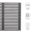 Modway Render Wall Mount Modern Wood Twin Headboard in Charcoal