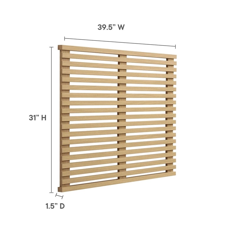 Modway Render Wall Mount Wood Twin Headboard with Mounting Hardware in Oak