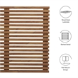 Modway Render Wall Mount Modern Wood Twin Headboard in Walnut