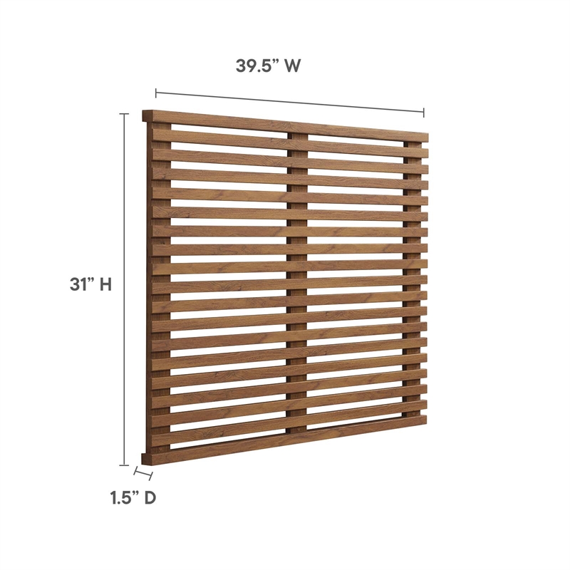 Modway Render Wall Mount Modern Wood Twin Headboard in Walnut