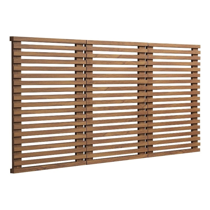 Modway Render Wall Mount Modern Wood Queen Headboard in Walnut