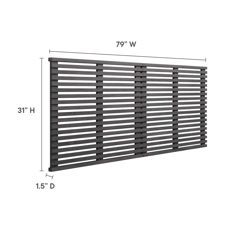 Modway Render Wall Mount Modern Wood King Headboard in Charcoal