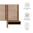 Modway Render Modern Wood Queen Headboard and Nightstands in Walnut