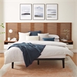 Modway Render Modern Wood Queen Headboard and Nightstands in Walnut