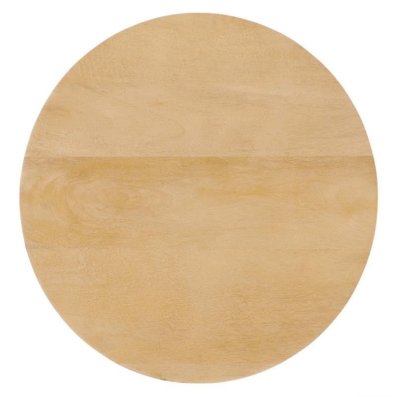 Modway Lina Round Wood Coffee Table with Tapered Pedestal Base in Oak