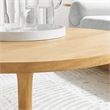 Modway Lina Round Wood Coffee Table with Tapered Pedestal Base in Oak