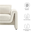 Modway Waverly Upholstered Modern Boucle Fabric Armchair in Ivory