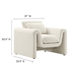Modway Waverly Upholstered Modern Boucle Fabric Armchair in Ivory