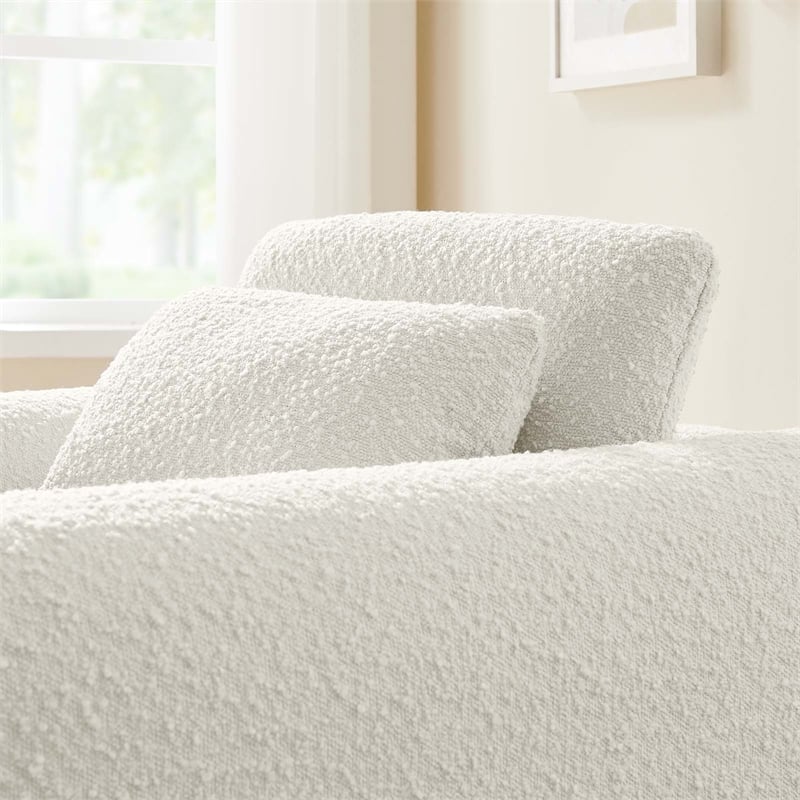 Modway Waverly Upholstered Modern Boucle Fabric Armchair in Ivory