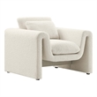 Modway Waverly Upholstered Modern Boucle Fabric Armchair in Ivory