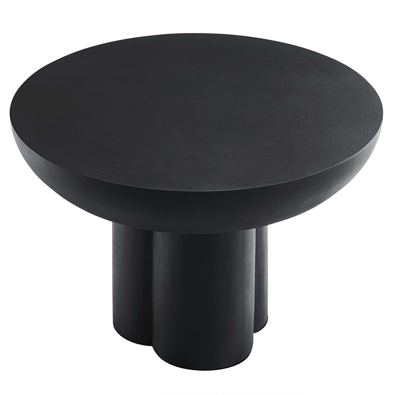 Caspian Round Concrete Coffee Table in Black