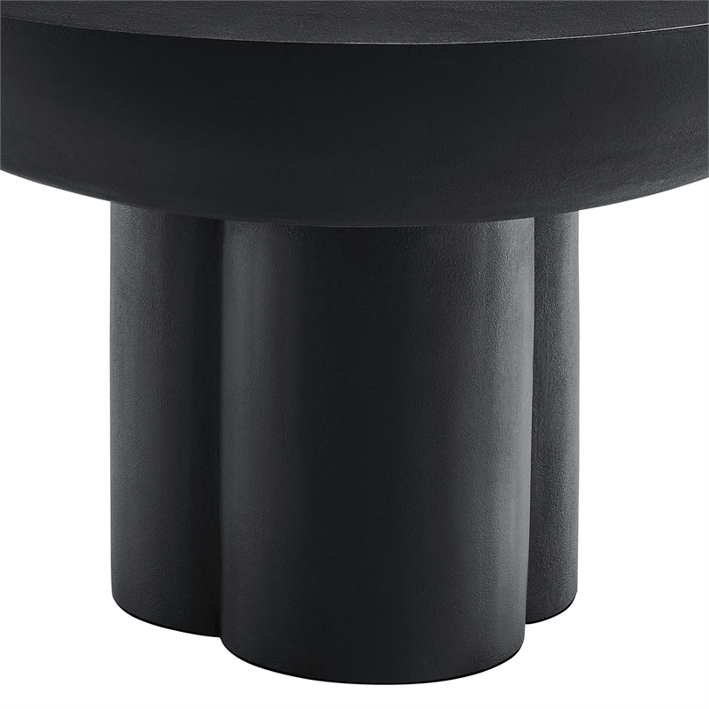 Caspian Round Concrete Coffee Table in Black