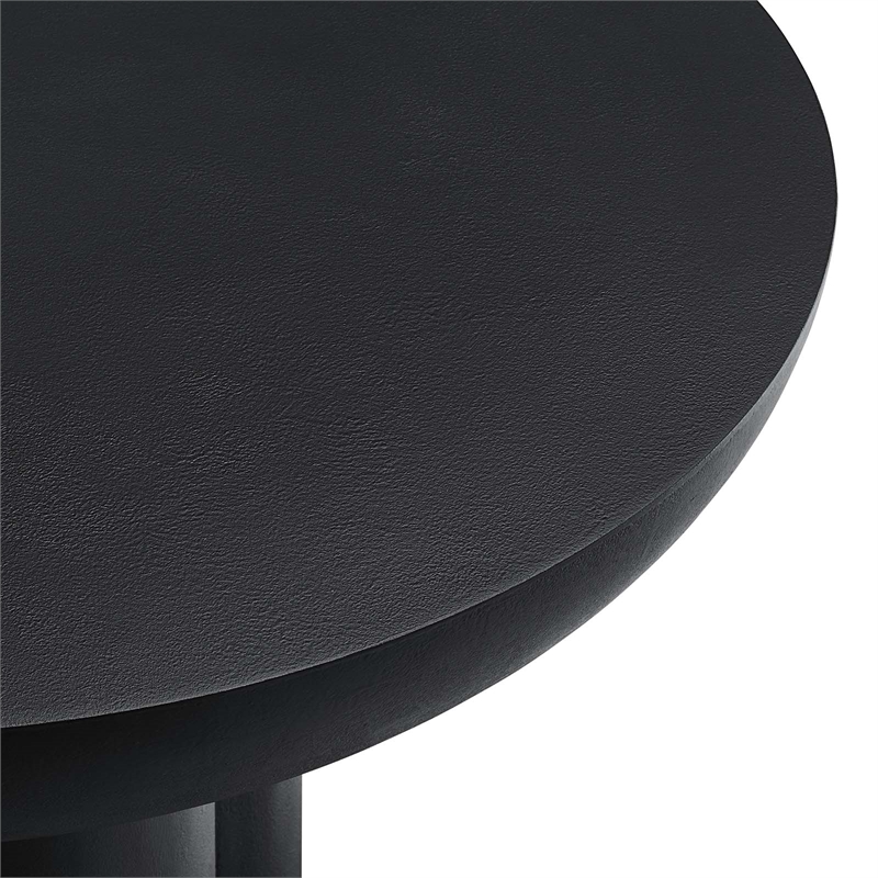 Caspian Round Concrete Coffee Table in Black